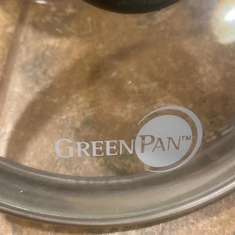 GreenPan Saucepan Small Blue Cream Good Ceramic Nonstick Glass Lid 6.25in